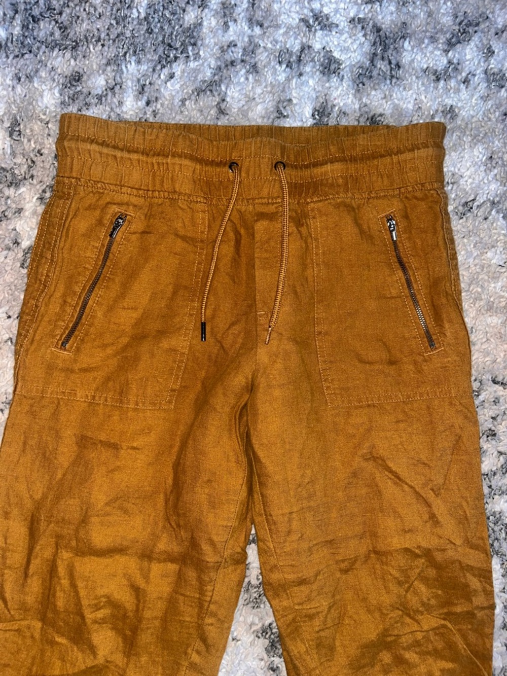 Athleta Cabo 100% linen Drawstring Jogger in Warm Camel - Picture 5 of 9